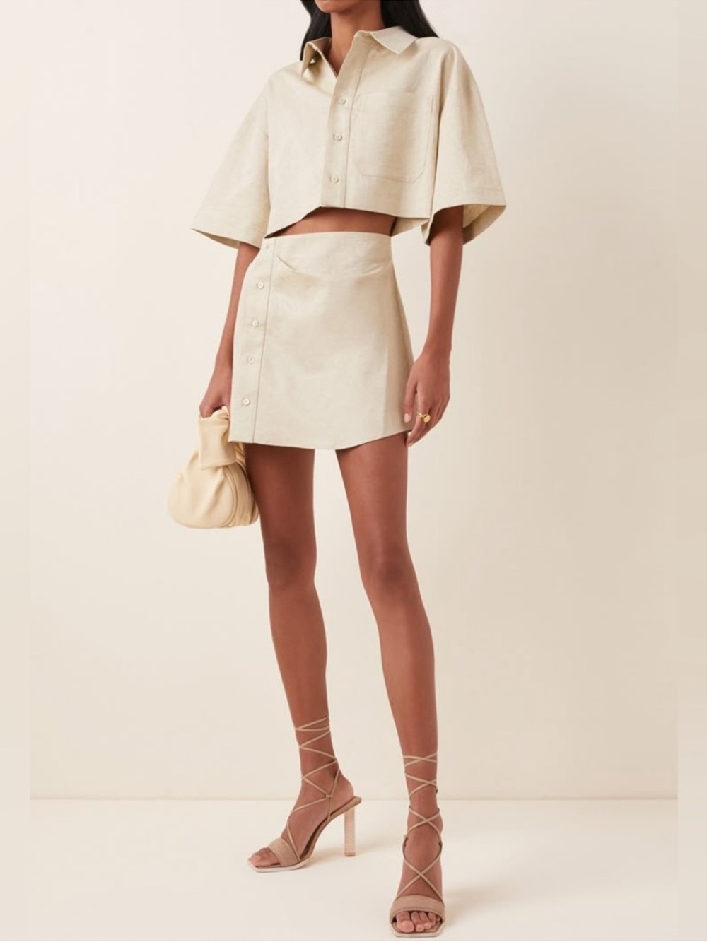 NWT Jacquemus La Robe Arles Linen Mini Dress Beige - Picture 2 of 8